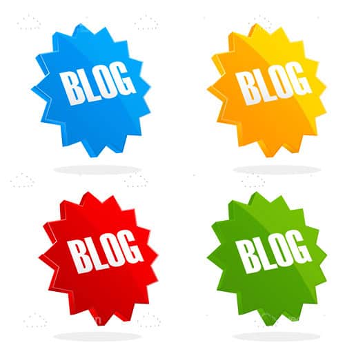 Colorful Blog Badges Icon Set